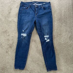 Old Navy Blue Skinny Jeans with Distressed Details
